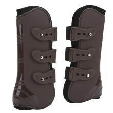 2pcs Brown Horse Front Legs Guard PU Neoprene Protective Boots for Riding Jumping
