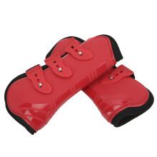 2pcs Horse Front Tendon Boots, Adjustable Red Leg Supports, Size L