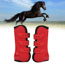 Equestrian Support: Red 2pcs Horse Front Tendon Boots Size M