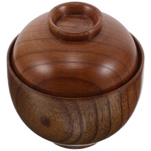 Holzschale Mit Deckel Für Miso Suppe - Japanisches Design