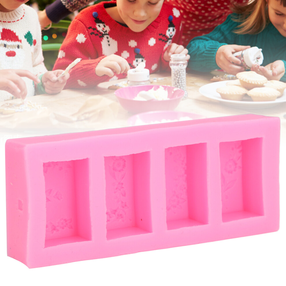 Pink Silicone Flower Cane Mold for Cake, Soap, Pudding 4-Flower-image-OPC-PMQM89N-NEW