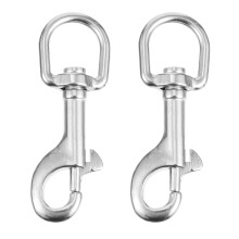 2St Rostfri Hundlina Snap Hook Med Svängbar Funktion