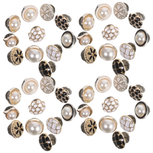 55Pz Rotondi Vintage in Metallo Set Per Capispalla E