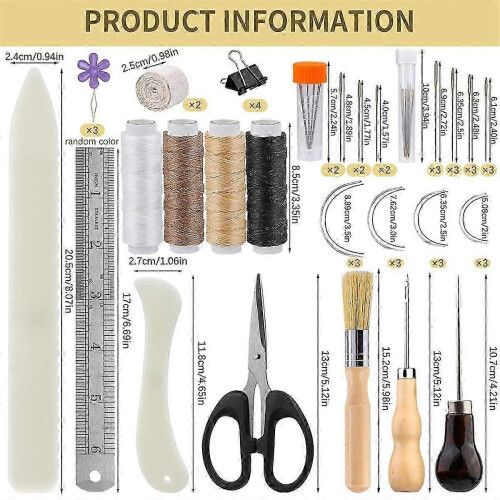 (As show, One size) 53 Pcs Bookbinding Kit, Book-Binding Kit for Beginners, BookBinding Materials, BookBinding Tools with Bone Folder 1