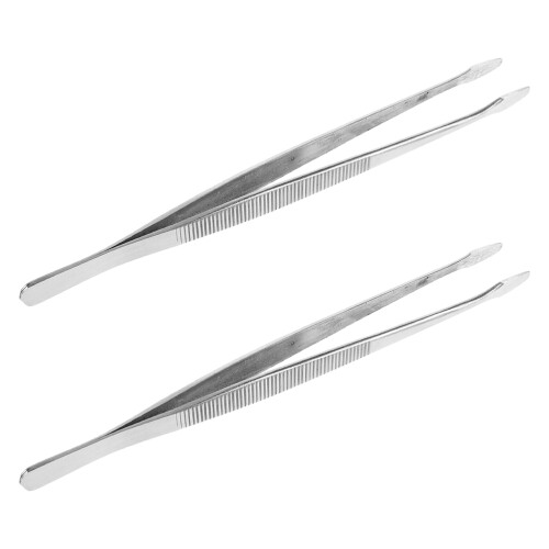 2Ud Pinzas Plata Precisión Para Sellos Y