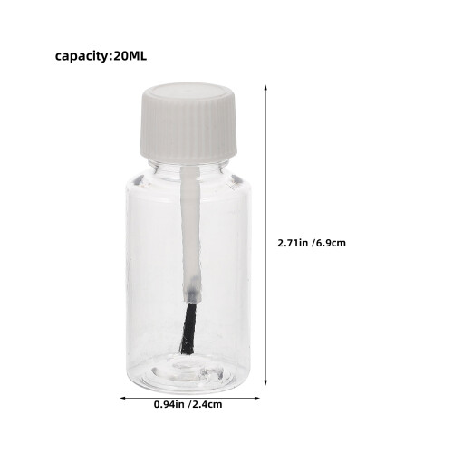 20St Refillbara Nagelolje-Flaskor Med Borste Pet Plast 1