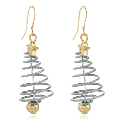 Lebendige festliche Ohrringe, elastisches Creolen-Design mit-2