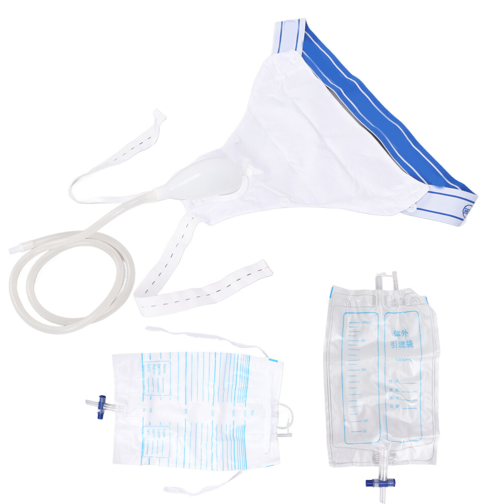 Silicone Urine Collector for Men, 1000ML/2000ML, Leak-proof Incontinence Bag