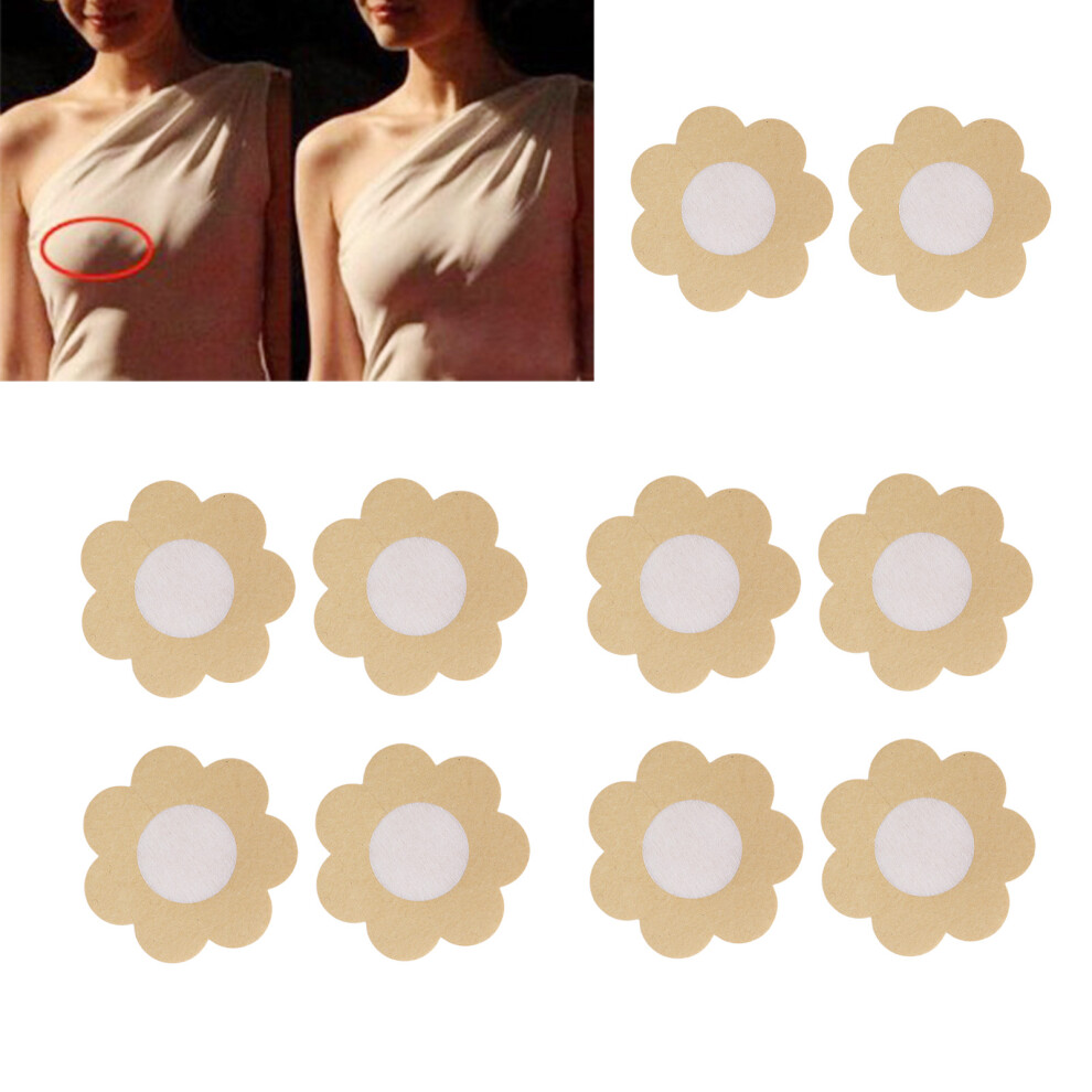 Light/Beige Disposable Breast Pasties 20Pcs Adhesive Nipple Covers Breathable