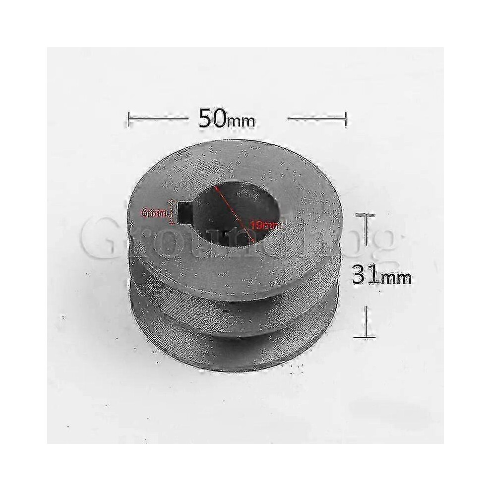 Kikidex (As Show, 31X24x94mm) Motor Pulley For Industrial Use, Cast Iron V-Belt Type A, 50Mm-100Mm
