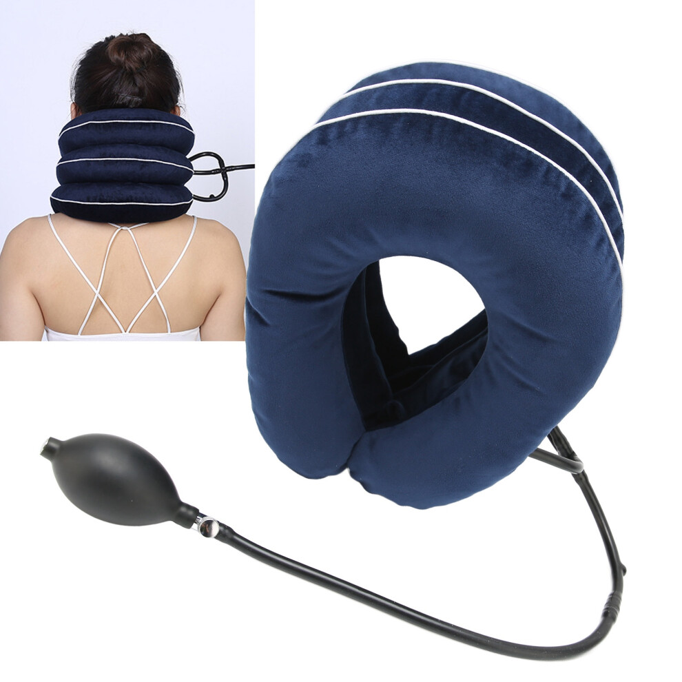 Blue Adjustable Inflatable Neck Traction Device For Chronic Pain,
