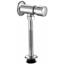 (As show, One size) Chrome Urinal Flush Valve, Button Type, Wall Mount, Auto Shut Off for Toilet.