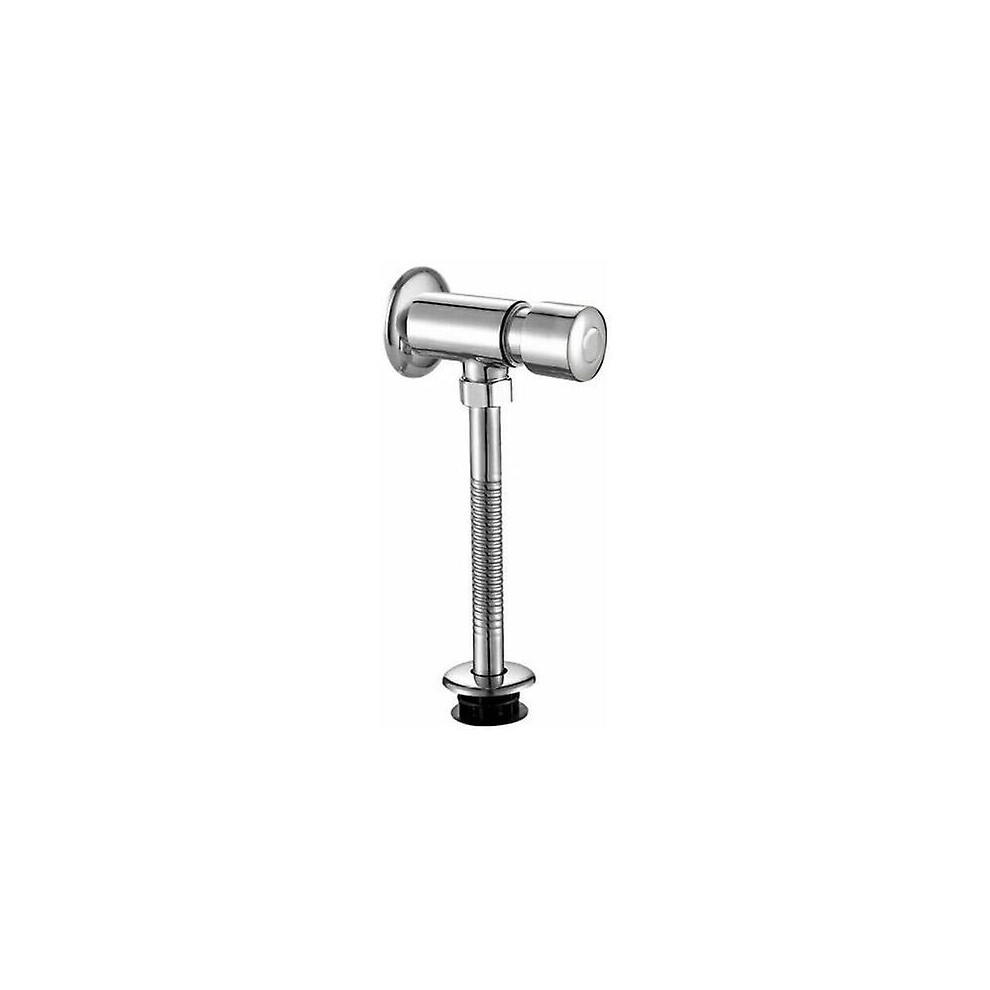Kikidex (As Show, One Size) Chrome Urinal Flush Valve, Button Type, Wall Mount, Auto Shut Off For Toilet.