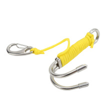 Edelstahl-Höhlentaucher-Drift-Haken mit Doppelenden und Schnur – Gelb