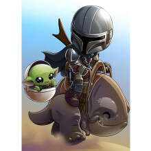 Baby Yoda Diamond Painting Kit - 5D DIY Full Drill Art Craft Set for Adults & Kids, 30x40 cm Wall Decor Gift