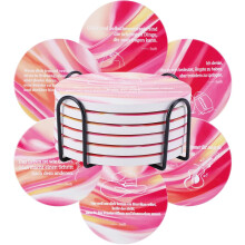Dessous de Verre en Céramique Taylor Swift - Lot de 6 - Citations Musicales Rose - Protection de Table Ronde - Diamètre 10,5 cm