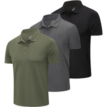ZENGVEE Set de 3 polos pour hommes M — vêtements sport homme, polo de golf, t-shirt respirant, tenue entraînement