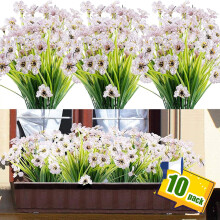 Fleurs Artificielles pour Décoration 10 Bouquets Blanches en Soie 180 Fleurs