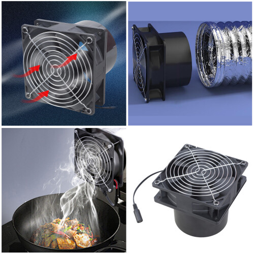 12 cm Inline-Luftgebläse, 12 V, 2,7 A, Lüftungsgebläse, 1
