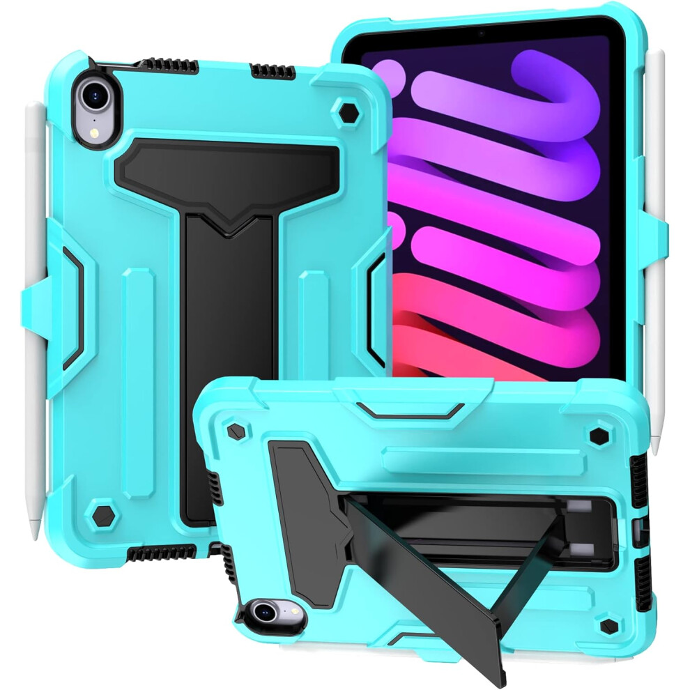 Ipad Mini 6 8.3" Rugged Case - Heavy-Duty Shockproof Cover With Kickstand And Pencil Holder In Mint 5906792672249