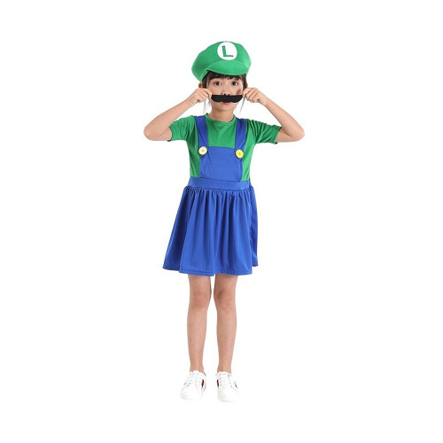 Costume Luigi Super Mario Bros Robe Verte Taille S 98-103 cm 1