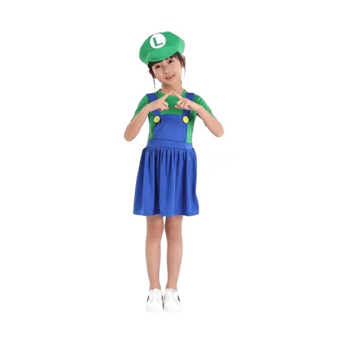 Costume Luigi Super Mario Bros Robe Verte Taille S 98-103 cm 2