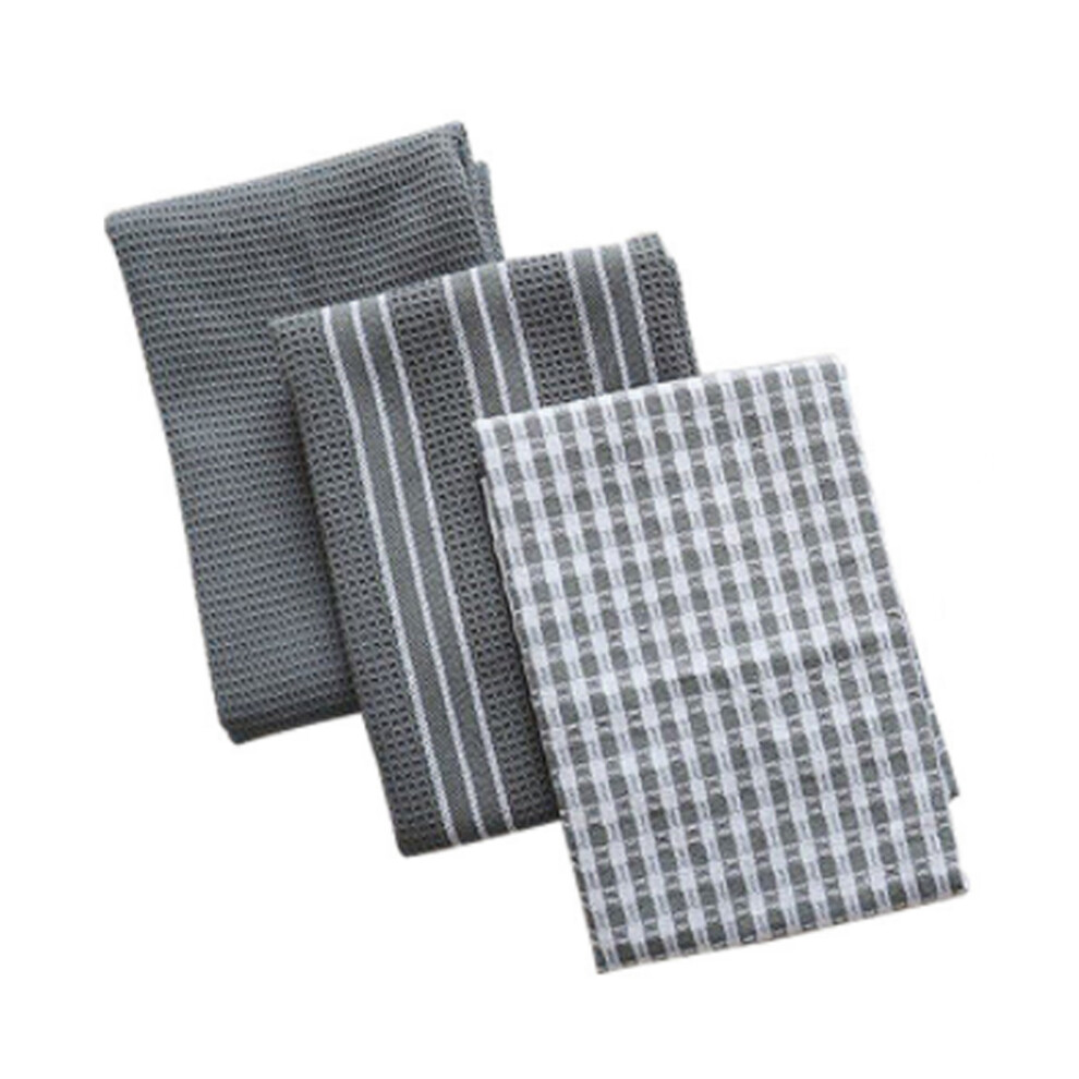 (65x45cm) 3X Dish Towel Tea Cloth Kitchen Gadget Print Plaid Smooth-image-OPC-PMQMN6B-NEW