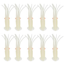 (As show, One size) 10Pcs 15cm Glowing Soft Silicone Squid Fishing Lures Durable