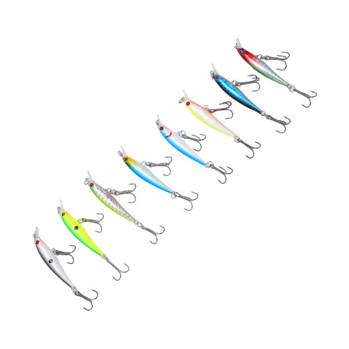 8-teiliges Köder-Set für Forellenangeln, 5 cm, 3 g, sinkend, Wobbler, Hardbaits