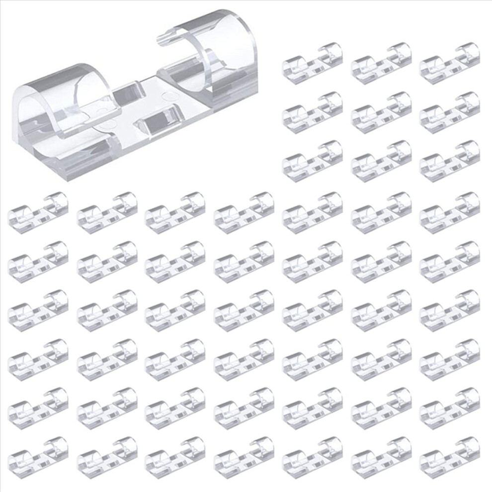 400Pcs Cable Clips Tidy Wire Holder With Strong Self Adhesive Pads Plastic Cord Management Organiser Transparent 4854161909377