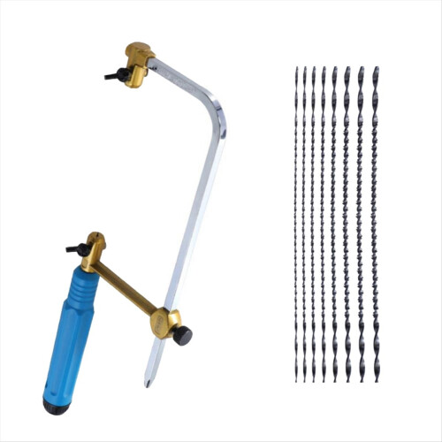 Adjustable Frame Sawbow U-Shape Coping Jig Saw Hand with 8 Blade 1