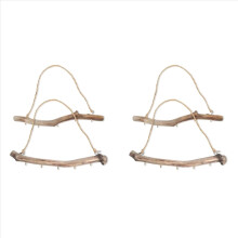 4Pcs Natural Driftwood Decorative Branches Farmhouse Home Wall Hanging Decor Jewelry Organizers with 5 Hooks