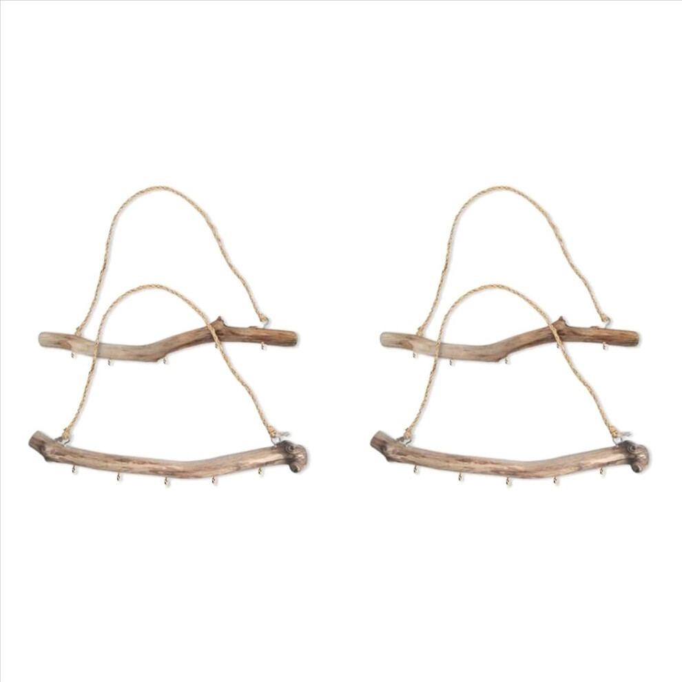 4Pcs Natural Driftwood Decorative Branches Farmhouse Home Wall Hanging Decor Jewelry Organizers With 5 Hooks 4854161923137