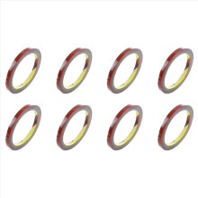 8pcs 3Meter Strong Permanent Double Sided Super Sticky Foam Tape Roll for Vehicle Car, Red 8MM X