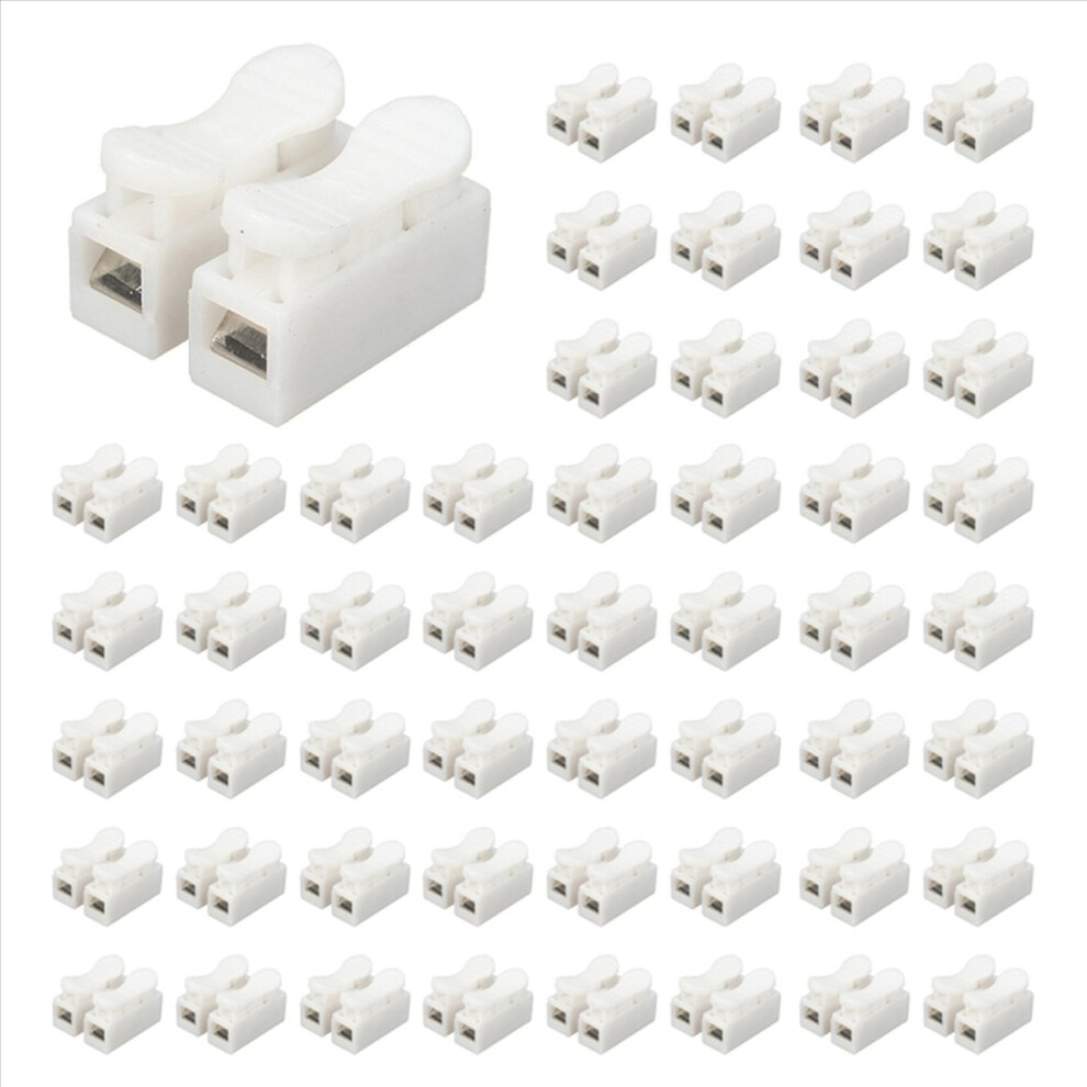 500Pcs Plastic 2 Pin Push Quick Cable Connector Wiring Terminal 10A 250V 4854161924387