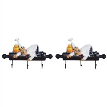 2x wanddecoratie schattige chef-kok poppenrek haak hanger geschikt voor familiekeuken