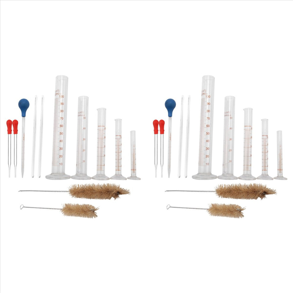 10X Graduated Cylinder Set,Borosilicate Glass Measuring Cylinders In With Pipettes/Stirring Rods/Clean Brush 4854161924769
