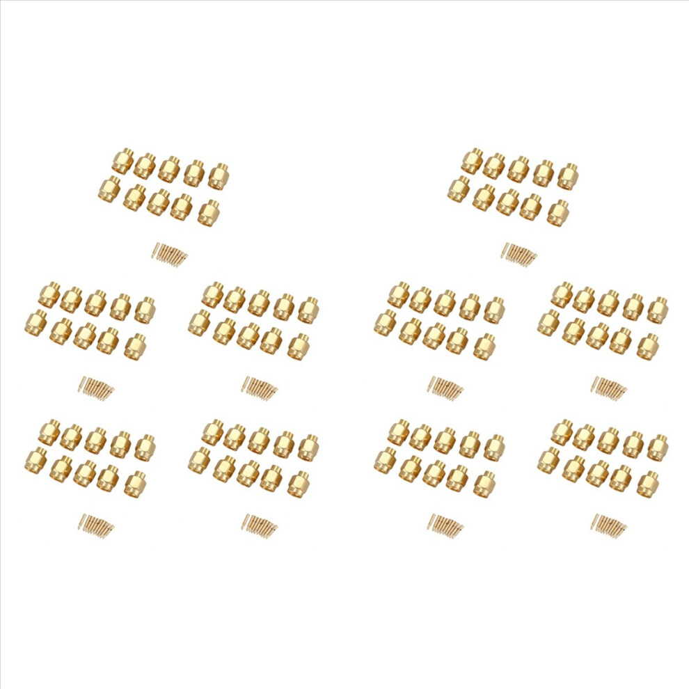 100X Sma Male Plug Solder Coax Connector For Semi-Rigid Rg402 0.141 Inch Cable Gold 4854161932870