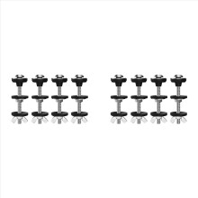 8PCS Universal Toilet Tank to Bowl Bolts Kit, Heavy Duty, Waterproof Stainless Steel with Extra Long Nut Screw
