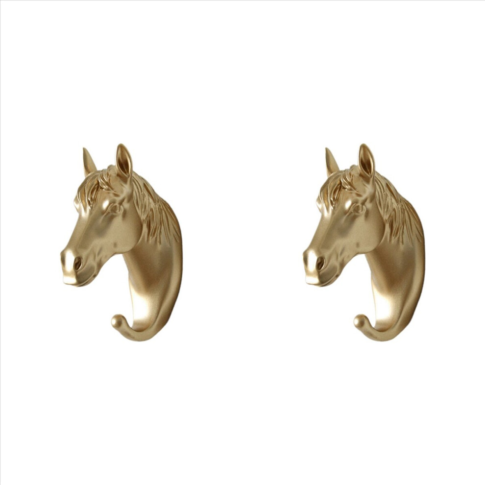 2X Wall Mounted Hooks Animal Head Rack Coat Caps Hanger Horse Elephant Decorative Decor B 4854161935291