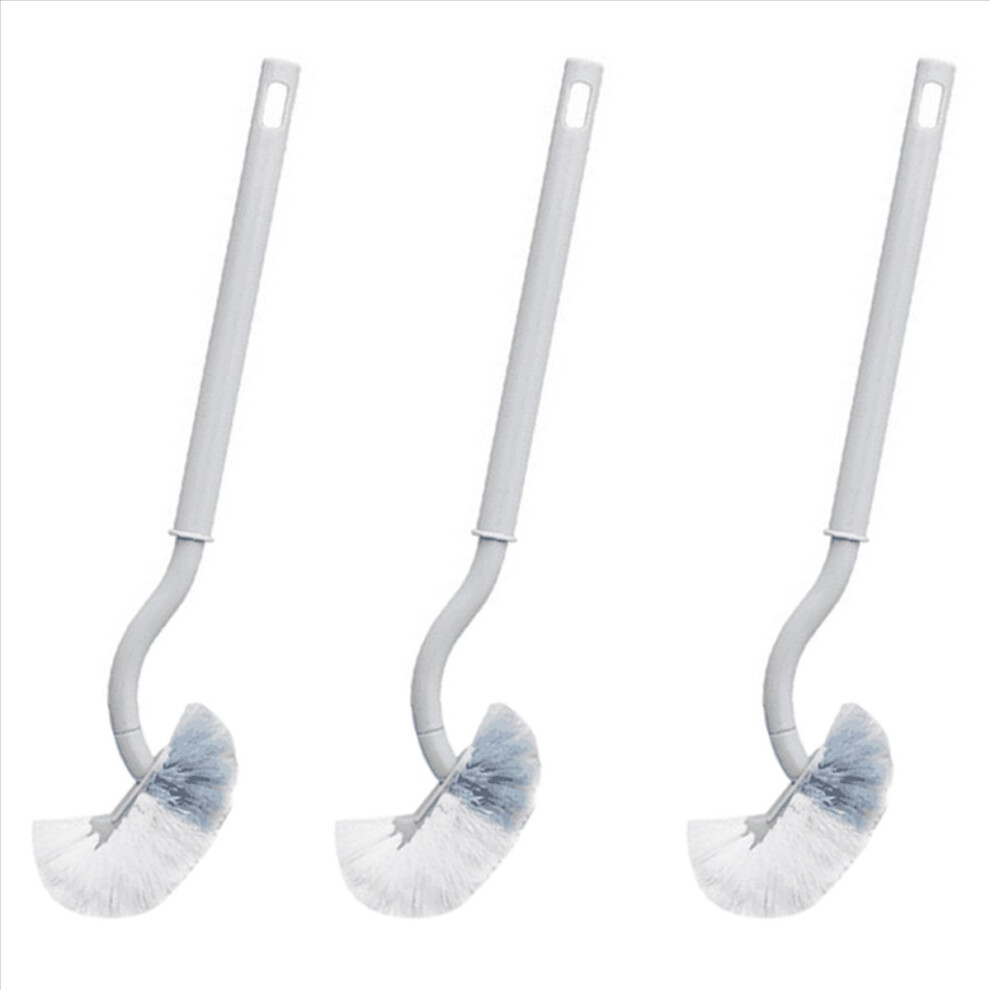3X Toilet Brush With Soft Bristle Wall Mounted Cleaning Wc Deep Compact Handle 4854161936168