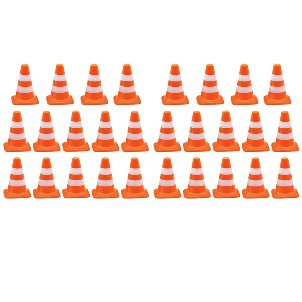 28 Pieces Mini Triangle Cone, Simulation Safety Cone Road Parking Signs Roadblock, Small 4854161936243