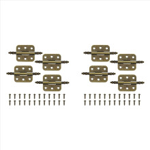 8 Mini-Scharniere, Antikbronze, Retro, 6-Loch-Beschläge mit 24 Schrauben für Schmuckkästchen aus Holz