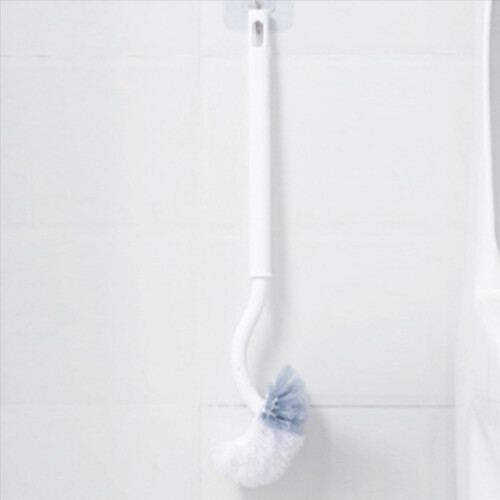 3X Toilet Brush with Soft Bristle Wall Mounted Cleaning WC Deep Compact Handle 2
