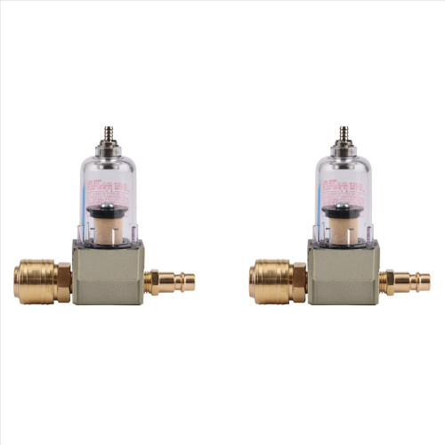2Pc Oil Water Separator Filter Compressed Air Including 1/4 Inch Quick Coupling for the Compressor Tool