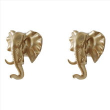 2X Wall Mounted Hooks Animal Head Rack Coat Caps Hanger Horse Elephant Decorative Decor E