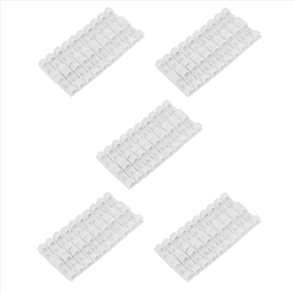 Melitt White 100Pcs Wire Fixing Clamp Clip Desktop Clear Up Holder Clamps Cable Device Usb Cord Clips Organiser(White)