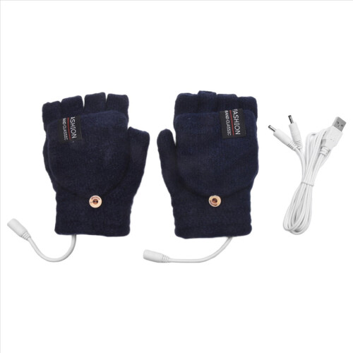 Electric Heated Gloves Double-Sided Heating Gloves,Navy Blue 2
