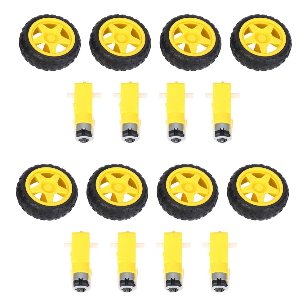 8 Pcs for Smart Car Robot Plastic Tire Wheel with DC 3-6V Gear Motor-image-OPC-PMQMZC2-NEW