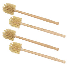 Toilet Brush, 4 Pack Wood Brush Made of Beechwood, Strong Hemp Bristles with 360 Cleaning Power